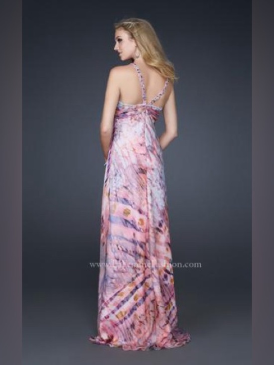 La Femme Dresses & Skirts - La Femme Y2K fairy pink beaded prom dress Size 2 Fairycore Prom Flowy Maxi dress